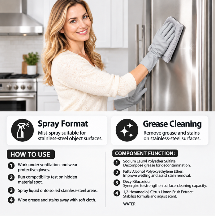 ✨ VELLORIIA® STAINLESS STEEL CLEANER &amp; POLISH SPRAY — WIPE AWAY GREASY FINGERPRINTS, WATER SPOTS &amp; EVERYDAY GRIME FOR A CLEANER, SLEEKER, POLISHED-LOOKING FINISH
