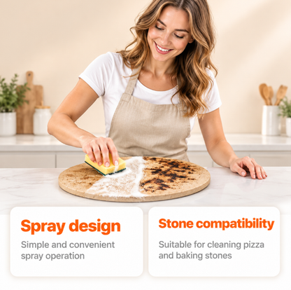 🍕 VELLORIIA® PIZZA STONE BURN STAIN CLEANER — BRING YOUR WELL-USED PIZZA STONE BACK FROM GREASE, DARK BURN MARKS &amp; STUBBORN BAKED-ON RESIDUE