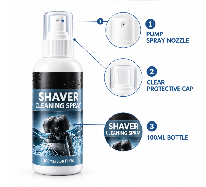 🪒 VELLORIIA® SHAVER CLEANING SPRAY — GIVE THE SHAVER THAT TOUCHES YOUR FACE EVERY MORNING THE CLEANING ROUTINE IT DESERVES