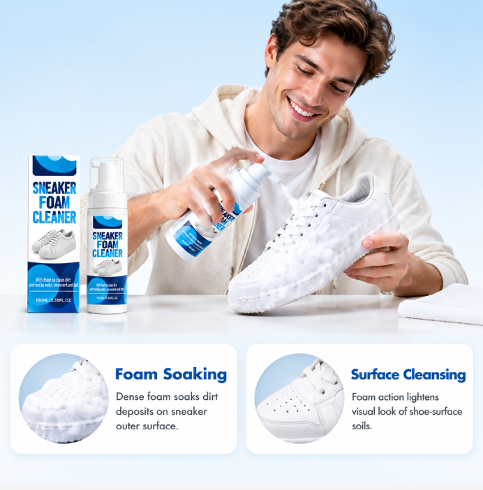 👟 VELLORIIA® SNEAKER FOAM CLEANER — RICH FOAM FOR EVERYDAY DIRT, MUD &amp; THE MESSES THAT MAKE YOUR FAVORITE SNEAKERS LOOK OLDER THAN THEY REALLY ARE