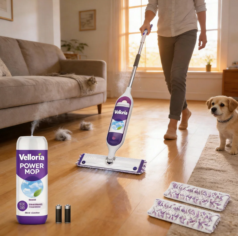 🏡 VELLORIIA® POWER MOP — SPRAY, SWEEP & REFRESH YOUR FLOORS IN MINUTES WITHOUT THE BUCKET, HEAVY MOP OR MESSY CLEANUP